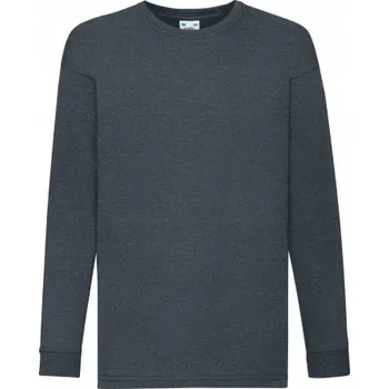 Chlapecké oblečení Dlouhé dětské tričko Fruit of the Loom Tmavě šedá (Dark Heather Grey) velikost 3-4 roky