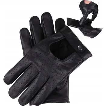 Rukavice Pánské kožené rukavice černé dotykové elegantní jehněčí kůže