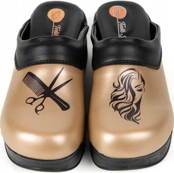 Pracovní obuv Pracovní obuv Air Max zlato-černá s kadeřnickým vzorem, velikost 41