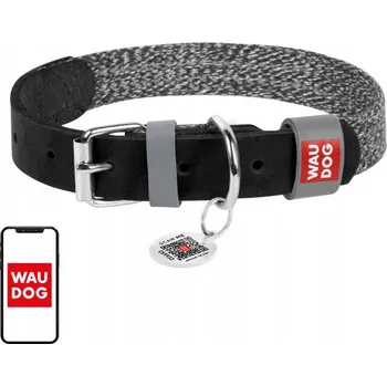 Obojek pro psa Kožený obojek pro psa s odrazkou Waudog, velikost S