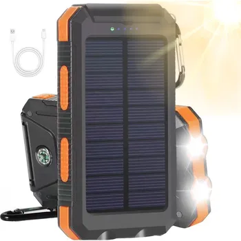 Powerbanka SOLÁRNÍ POWERBANKA 26800MAH, 2 NABÍJECÍ PORTY, SVÍTILNA, KOMPAS, OUTDOOR