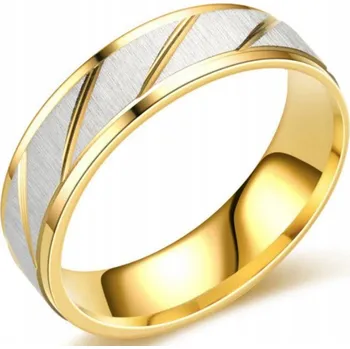 Prsten Zlatý Stříbrný Kartáčovaný Prsten z Ušlechtilé Oceli