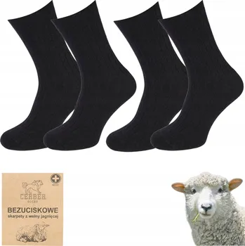 Pánské ponožky Ponožky CERBER černé, vlněné, 67% beztlakové, velikost 45-47