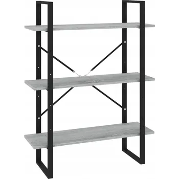 Knihovna Regál na knihy, šedý dub sonoma, 80x30x105 cm