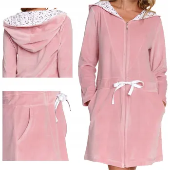 Dámské noční prádlo Doctor Nap dámský župan ke kolenům s kapucí velikost 3XL