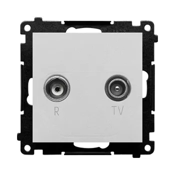 Elektrická zásuvka Zásuvka anténní R+TV koncová, 1x vstup: 5÷862 MHz, Simon 55 TAZ.01/143, hliníková