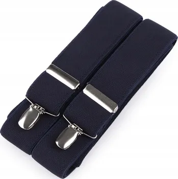 Kšandy Šle pánské, délka 125cm, šíře 3,5cm, tvar X, tmavě modré jednobarevné, 6502