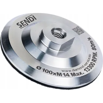 Brusný kotouč Adaptér na suchý zip 100 M14 + lešticí pady na broušení slinuté dlažby x4 SENDI