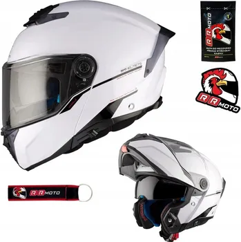 Helma na motorku Výklopná helma MT Helmets Atom 2 Sv bílá vel. M