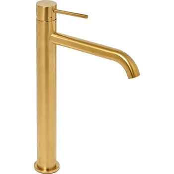 Vodovodní baterie SAT Vysoká umyvadlová baterie SAT Aurum bez výpusti broušená zlatá SATBAUR285BG SATBAUR285BG