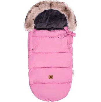 Fusak Baby Nellys Dětský fusak STYLE s kožešinkou a mašličkou, 110 x 50 cm, růžová