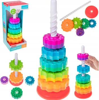 ostatní stavebnice Duhová pyramida spirála Bam Bam 459613