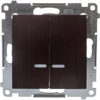 vypínač Dvojitý vypínač Klasik Kontakt-simon hnědé odstíny DW5BL.01/46
