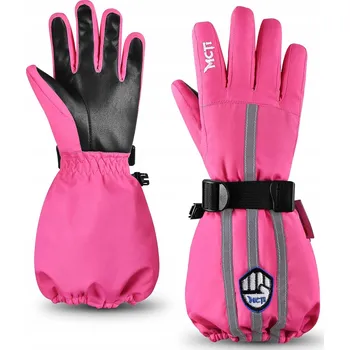Rukavice ZIMNÍ VODĚODOLNÉ DÍVČÍ RUKAVICE S FLEECEM A REFLEXNÍMI PRVKY - VELIKOST XS