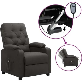 Křeslo vidaXL Elektrické polohovací křeslo textil [3098841] Barva: Tmavě šedá