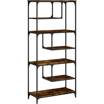 Knihovna Regál, kouřový dub, 81x36x176 cm, dřevotřískový materiál