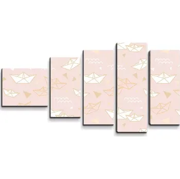 Obraz Sablio Obraz - 5-dílný Skládací lodičky - 100x60 cm
