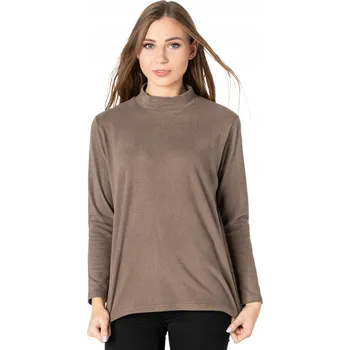 Dámský svetr Dámský golf hnědý s dlouhým rukávem Elegantní klasický dámský rolák bavlna velikost XXL