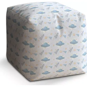 Taburet Sablio Taburet Cube Létající talíře a rakety: 40x40x40 cm