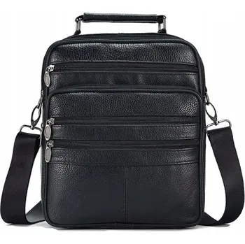 Kabelka Pánská kabelka přes rameno kožená taška DVOUKOMOROVÁ Z KŮŽE