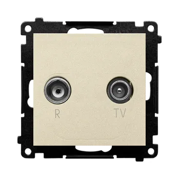 Elektrická zásuvka Zásuvka anténní R+TV koncová, 1x vstup: 5÷862 MHz, Simon 55 TAZ.01/144, champagne metalizovaná