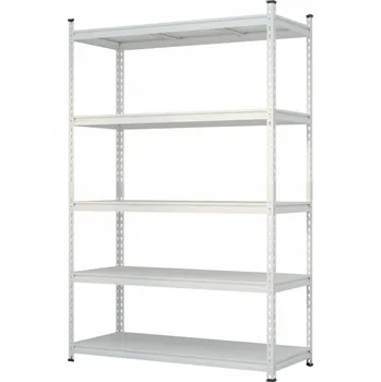 regál ENPRAG Ocelový policový regál REG, 5 polic, 1830x1200x600 mm, barva bílá