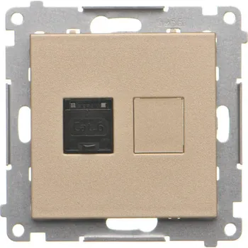 Elektrická zásuvka Nástěnná internetová zásuvka Kontakt-simon zlatá