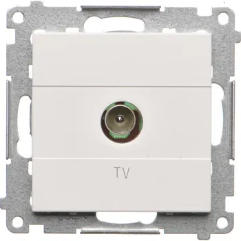 Elektrická zásuvka Zásuvka anténní TV 1 násobná koncová, pro jednotlivé instalace, Simon 55 TAK1.01/111, bílá