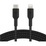 BELKIN kabel oplétaný USB-C - Lightning, 1m, černý