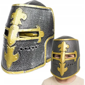 Karnevalový kostým RYTÍŘSKÁ PŘILBA S KUKLOU PLASTOVÁ KOSTÝM KOSTÝM PŘEVLEK PRO DĚTI