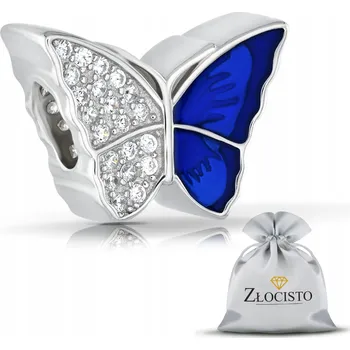 Přívěsek STŘÍBRNÝ CHARMS KORÁLEK PŘÍVĚSEK BEAD NA NÁRAMKY 925 MOTÝLEK