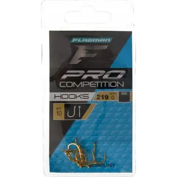 Rybářský háček Flagman 219 Zlaté Háčky na zem s protihrotem 10 ks