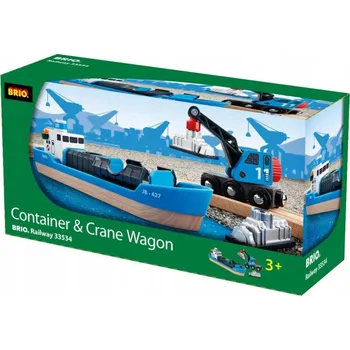 Vláček a vláčkodráha Brio World 33534 Kontejnerová Loď s jeřábem