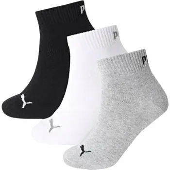 Pánské ponožky PUMA ČTVRTLETÉ HLADKÉ PONOŽKY SADA 3 KUSŮ 93858917 vel. 35-38