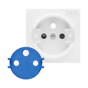 vypínač Kryt zásuvky silové 1 násobné DATA, Simon 55 TGD1ZP/AB111, bílá antibakteriální