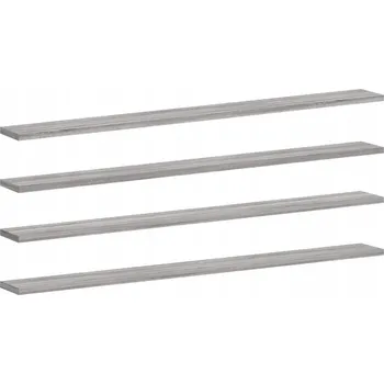 police Nástěnné police, 4 ks, šedý dub sonoma, 100x10x1,5 cm