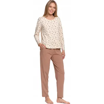 Dámské noční prádlo Dámské bavlněné pyžamo ELEGANTNÍ dlouhý rukáv, top s volánkem MORAJ M