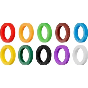 Sada 10 ks barevných kroužků na klíče Silikonové rozlišovací návleky na klíče Barevné označení pro snadné rozeznání klíčů