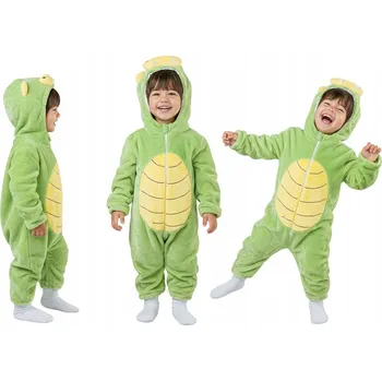 Karnevalový kostým Dětský Kostým Malý Dinosaurus (overal s kapucí ), vel 92/104 cm