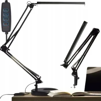 Lampička LED lampička na stůl černá nastavitelná 3 barvy světla kancelářská