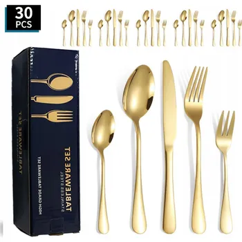 Příbor ZLATÉ PŘÍBORY SADA PŘÍBORŮ pro 6 osob 30 ks