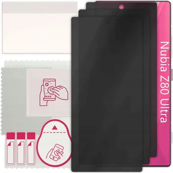 Pouzdro na mobilní telefon 3x Hybridní Sklo s Filtrem Soukromí pro Nubia Z80 Ultra, PRIVACY