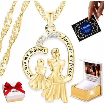 Náhrdelník Náhrdelník Zlatá Matka s dítětem v srdci pro maminku Srdce Srdíčko stříbro