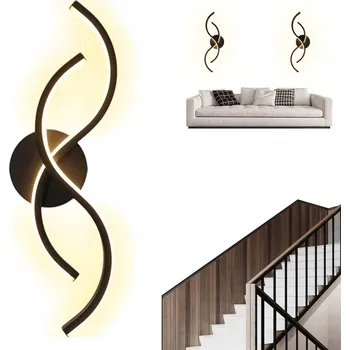 Nástěnné svítidlo ČERNÉ NÁSTĚNNÉ SVÍTIDLO LED LINEÁRNÍ 3000K MODERNÍ DO OBÝVACÍHO POKOJE 1687LM