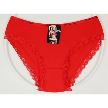 Kalhotky ELEVEK Bavlněné kalhotky s kraječkou K74 Velikost: XXL, Barva: červená