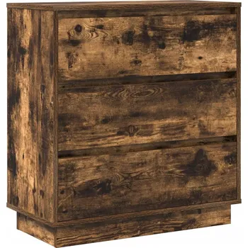 Noční stolek Noční stolek s LED, kouřový dub, 71x34,5x75 cm, dřevotříska