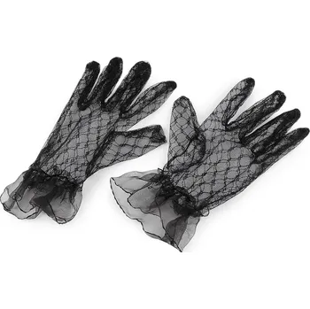 Rukavice Společenské rukavice krajkové, velké, 2 černá