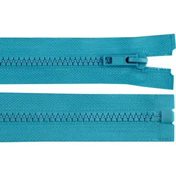 Zip Kostěný zip No 5 délka 75 cm bundový, malé, 207 modrá tyrkys