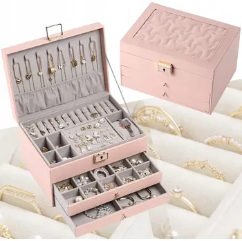 Šperkovnice Šperkovnice kufřík organizér velký prostorný elegantní 3 patra