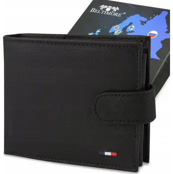 Peněženka Pánská kožená peněženka klasická velká horizontální černá kůže pravá Beltimore
